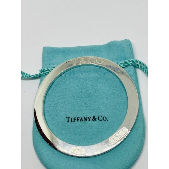 Tiffany & Co 1837  Sterling Silver  935 bracelet. RARE flat disk circle bangle - Picture 1 of 10